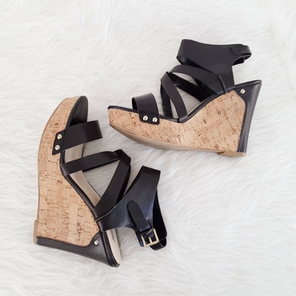 Guess Shoes - Guess Platform Wedge Shoes Women Size 10 Black Lea